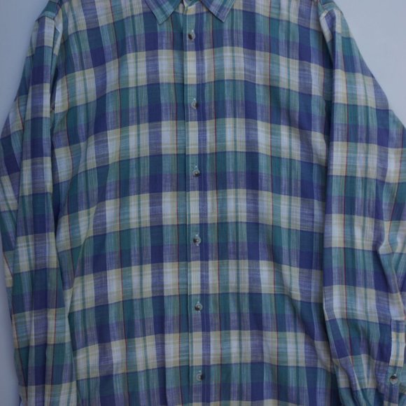 Marine Layer Shirt "Larger" Pastel Plaid Linen - Picture 8 of 8